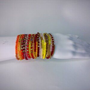 Elastic Beaded Crystal Like Multicolor Beaded Bracelets